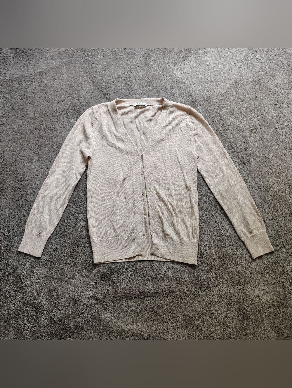 MM Lafleur Knit Cardigan Sweater Womens XS Extra Small Taupe Tan Luxury Top